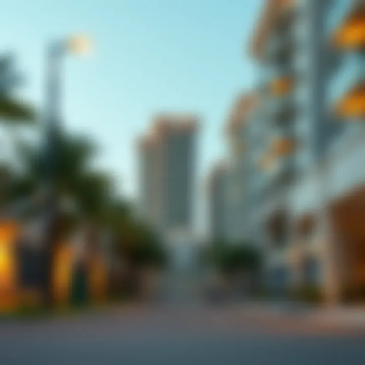 Vibrant neighborhood in Dubai with BHK apartments