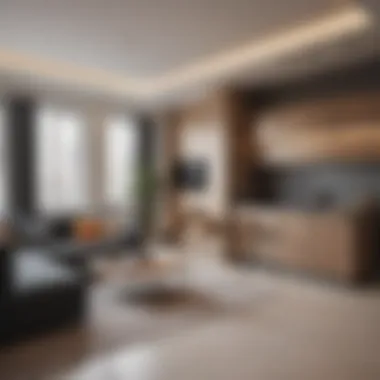 Modern Interior Design of a Studio Flat in Karama Stylish interior of a Karama studio flat showcasing modern design and functionality