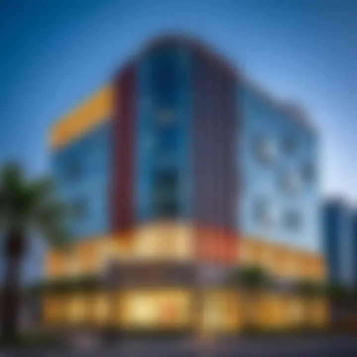 Architectural facade of the Lama Building showcasing modern design elements