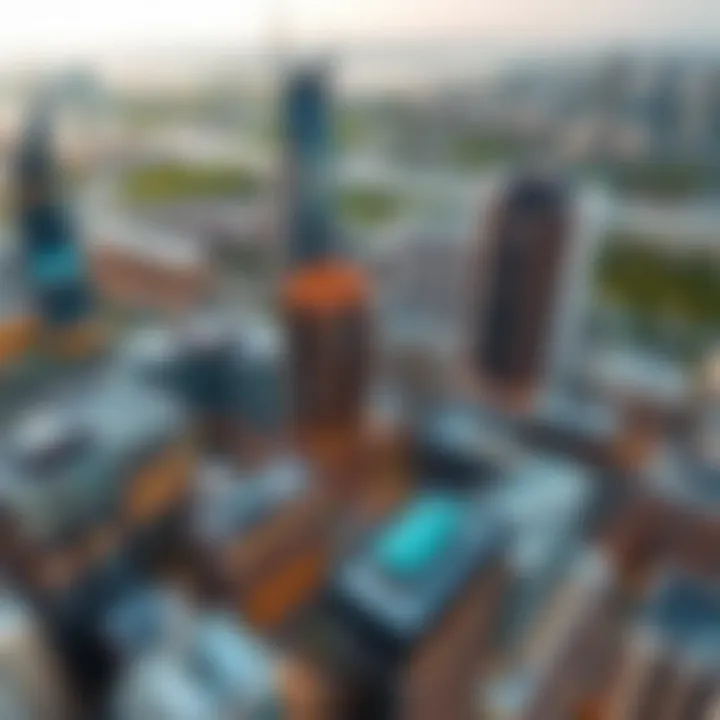 Aerial view showcasing the prime location of Majan One Residences