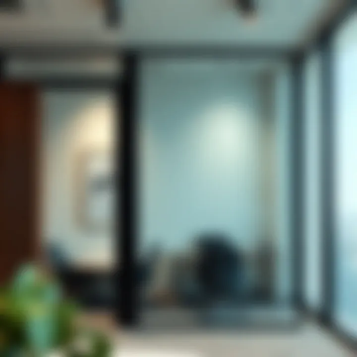 Innovative glass partition in a contemporary workspace