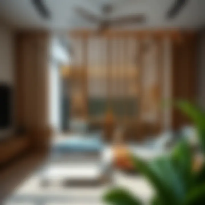 Creative use of wooden partitions in a stylish interior