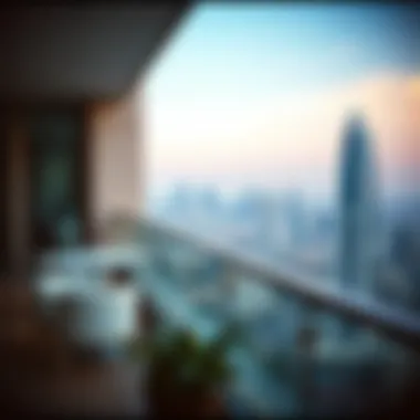 Breathtaking Balcony View from Park View Tower Scenic view from a balcony in Park View Tower overlooking Dubai skyline
