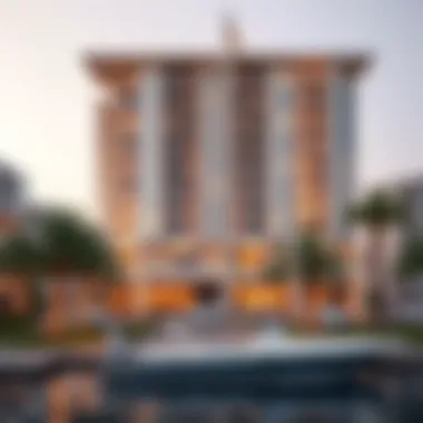 Architectural Marvel of Pearl Marina Stunning exterior view of Pearl Marina Hotel Apartments