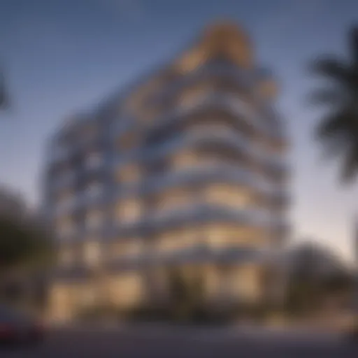 Exterior view of Platinum Residences showcasing unique architectural design