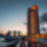 Stunning view of Sol Bay Tower at sunset