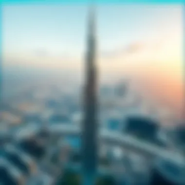 Aerial Perspective of Burj Khalifa Aerial view of Burj Khalifa showcasing its architectural grandeur