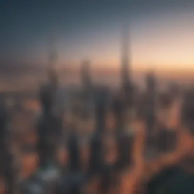 Dubai Skyline: A Blend of Modernity and Tradition A stunning view of Dubai's skyline featuring iconic buildings