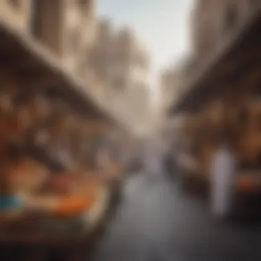 Cultural Market: The Pulse of Dubai's Heritage A vibrant market scene showcasing local traditions and cultural artifacts
