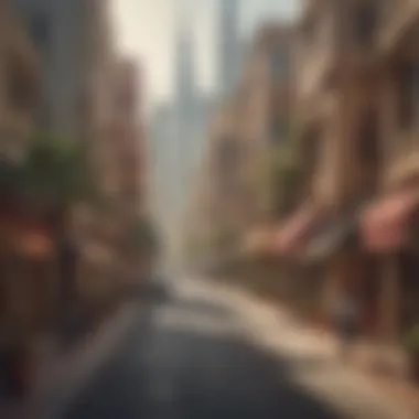 Vibrant Dubai Neighborhood A vibrant neighborhood in Dubai with lively streets and shops