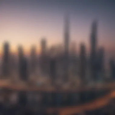 Dubai's Modern Apartment Skyline A stunning skyline view of Dubai showcasing modern apartments