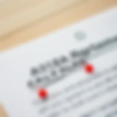 Close-Up of Rental Agreement Close-up of rental agreement with annotations for clarity