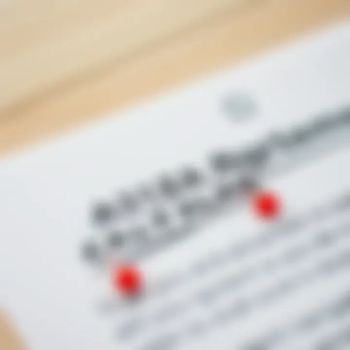 Close-Up of Rental Agreement Close-up of rental agreement with annotations for clarity