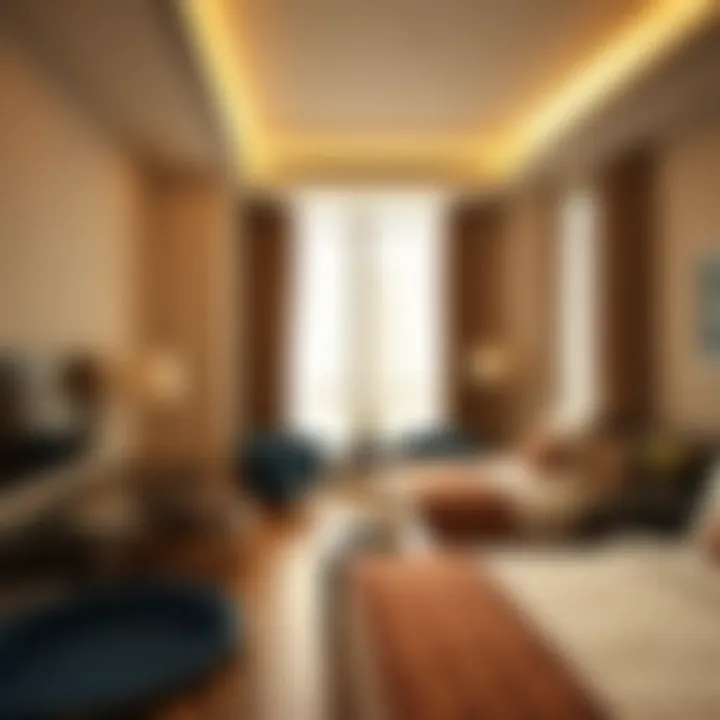 Luxurious Hotel Room Interior Luxurious hotel room interior showcasing modern amenities