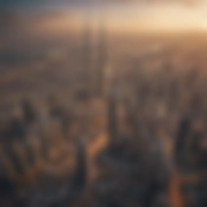 Aerial view of Dubai's skyline showcasing diverse architecture