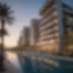 A stunning view of Yas Water's Edge residential community showcasing its modern architecture.