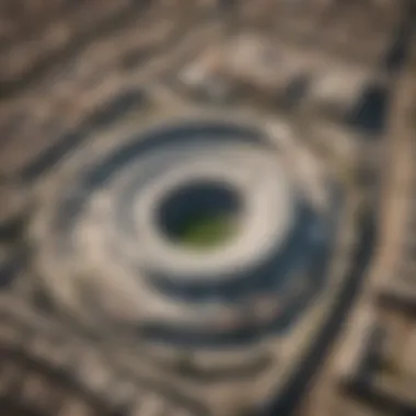 Aerial Perspective of Yasmeen Building Aerial view of Yasmeen Building and its proximity to Sharjah Cricket Stadium.
