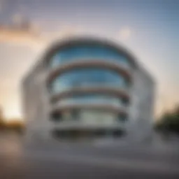 Architectural features of Yasmeen Building showcasing its modern design.