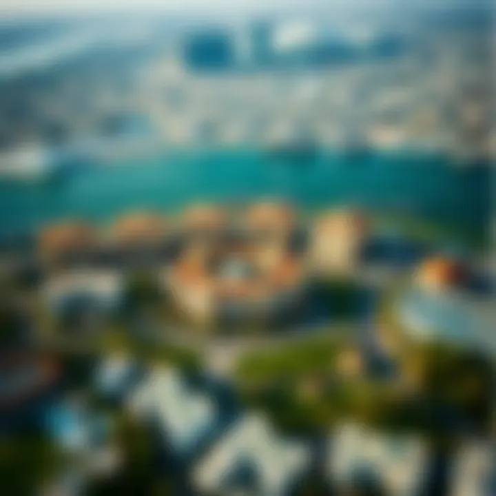 Aerial view of Zaabeel One and its vibrant neighborhood