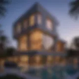 Stunning facade of Zaytouna Residence showcasing unique architectural design